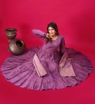 FASHIONABLE ROMAN SILK EMBROIDERY SEQUENCE WORK GOWN BOTTOM WITH DUPATTA FESTIVE WEAR WHOLESALE PRICE ETHNIC GARMENT (2)
