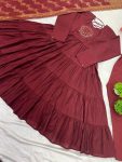 FASHIONABLE ROMAN SILK EMBROIDERY SEQUENCE WORK GOWN BOTTOM WITH DUPATTA PARTY WEAR WHOLESALE PRICE ETHNIC GARMENT (3)