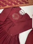 FASHIONABLE ROMAN SILK EMBROIDERY SEQUENCE WORK GOWN BOTTOM WITH DUPATTA PARTY WEAR WHOLESALE PRICE ETHNIC GARMENT (3)
