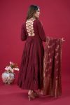 FASHIONABLE ROMAN SILK EMBROIDERY SEQUENCE WORK GOWN BOTTOM WITH DUPATTA PARTY WEAR WHOLESALE PRICE ETHNIC GARMENT (3)