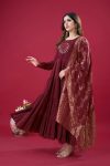 FASHIONABLE ROMAN SILK EMBROIDERY SEQUENCE WORK GOWN BOTTOM WITH DUPATTA PARTY WEAR WHOLESALE PRICE ETHNIC GARMENT (3)