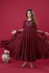 FASHIONABLE ROMAN SILK EMBROIDERY SEQUENCE WORK GOWN BOTTOM WITH DUPATTA PARTY WEAR WHOLESALE PRICE ETHNIC GARMENT (3)