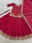FASHIONABLE SHIMMER SILK EMBROIDERY SEQUENCE WORK TOP LEHENGA WITH DUPATTA PARTY WEAR WHOLESALE PRICE ETHNIC GARMENT (3)