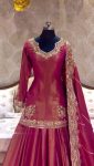 FASHIONABLE SHIMMER SILK EMBROIDERY SEQUENCE WORK TOP LEHENGA WITH DUPATTA PARTY WEAR WHOLESALE PRICE ETHNIC GARMENT (3)