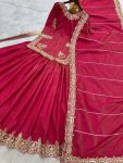 FASHIONABLE SHIMMER SILK EMBROIDERY SEQUENCE WORK TOP LEHENGA WITH DUPATTA PARTY WEAR WHOLESALE PRICE ETHNIC GARMENT (3)