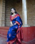 FESTIVE WEAR BANARASI SILK WEAVING WORK SAREE WITH UNSTITCHED BLOUSE PARTY WEAR WHOLESALE PRICE ETHNIC GARMENT (1)