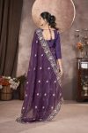 GOLD CRUNCHY THREAD EMBROIDERY SEQUENCE WORK SAREE WITH UNSTITCHED BLOUSE PARTY WEAR WHOLESALE PRICE ETHNIC GARMENT (10)