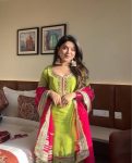 LATEST CHINON EMBROIDERY ZARI SEQUENCE AND LACE WORK TOP PALAZZO WITH DUPATTA FESTIVE WEAR WHOLESALE PRICE ETHNIC GARMENT (4)