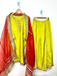 LATEST CHINON EMBROIDERY ZARI SEQUENCE AND LACE WORK TOP PALAZZO WITH DUPATTA FESTIVE WEAR WHOLESALE PRICE ETHNIC GARMENT (4)