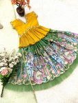 LATEST CHINON SILK EMBROIDERY CRUSH WORK KID’S TOP LEHENGA WITH DUPATTA FESTIVE WEAR WHOLESALE PRICE ETHNIC GARMENT (2)