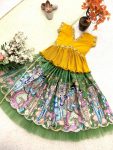 LATEST CHINON SILK EMBROIDERY CRUSH WORK KID’S TOP LEHENGA WITH DUPATTA FESTIVE WEAR WHOLESALE PRICE ETHNIC GARMENT (2)