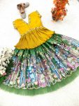 LATEST CHINON SILK EMBROIDERY CRUSH WORK KID’S TOP LEHENGA WITH DUPATTA FESTIVE WEAR WHOLESALE PRICE ETHNIC GARMENT (2)
