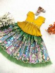 LATEST CHINON SILK EMBROIDERY CRUSH WORK KID’S TOP LEHENGA WITH DUPATTA FESTIVE WEAR WHOLESALE PRICE ETHNIC GARMENT (2)
