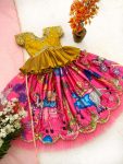 LATEST CHINON SILK EMBROIDERY CRUSH WORK KID’S TOP LEHENGA WITH DUPATTA PARTY WEAR WHOLESALE PRICE ETHNIC GARMENT (9)