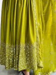 LATEST CHINON SILK EMBROIDERY SEQUENCE WORK GOWN BOTTOM WITH DUPATTA FESTIVE WEAR WHOLESALE PRICE ETHNIC GARMENT (4)