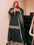 LATEST CHINON SILK EMBROIDERY SEQUENCE WORK TOP LEHENGA WITH DUPATTA PARTY WEAR WHOLESALE PRICE ETHNIC GARMENT (3)