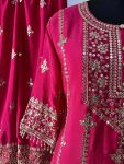 LATEST CHINON SILK SEQUENCE AND ZARI EMBROIDERY WORK WITH FANCY LACE WORK TOP PALAZZO WITH WEDDING WEAR WHOLESALE PRICE ETHNIC GARMENT (13)