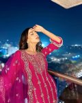 LATEST CHINON SILK SEQUENCE AND ZARI EMBROIDERY WORK WITH FANCY LACE WORK TOP PALAZZO WITH WEDDING WEAR WHOLESALE PRICE ETHNIC GARMENT (13)