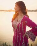 LATEST CHINON SILK SEQUENCE AND ZARI EMBROIDERY WORK WITH FANCY LACE WORK TOP PALAZZO WITH WEDDING WEAR WHOLESALE PRICE ETHNIC GARMENT (13)