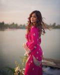 LATEST CHINON SILK SEQUENCE AND ZARI EMBROIDERY WORK WITH FANCY LACE WORK TOP PALAZZO WITH WEDDING WEAR WHOLESALE PRICE ETHNIC GARMENT (13)