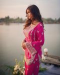LATEST CHINON SILK SEQUENCE AND ZARI EMBROIDERY WORK WITH FANCY LACE WORK TOP PALAZZO WITH WEDDING WEAR WHOLESALE PRICE ETHNIC GARMENT (13)