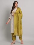 LATEST COTTON EMBROIDERY WEAVING WORK TOP BOTTOM WITH DUPATTA MEHNDI (4)