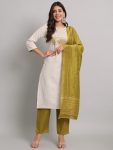 LATEST COTTON EMBROIDERY WEAVING WORK TOP BOTTOM WITH DUPATTA MEHNDI (4)