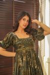 LATEST COTTON PRINTED WITH FRILL WORK GOWN CASUAL WEAR WHOLESALE PRICE ETHNIC GARMENT (26)
