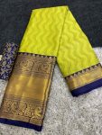 LATEST COTTON SILK BROAD CONTRAST JACQUARD WORK BORDER SAREE WITH UNSTITCHED BLOUSE FESTIVE WEAR WHOLESALE PRICE ETHNIC GARMENT (4)