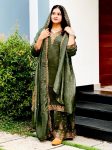 LATEST CRUNCHY SILK EMBROIDERY SEQUENCE WORK  TOP SHARARA WITH DUPATTA  MEHNDI