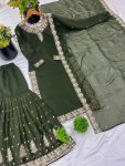 LATEST CRUNCHY SILK EMBROIDERY SEQUENCE WORK TOP SHARARA WITH DUPATTA FESTIVE WEAR WHOLESALE PRICE ETHNIC GARMENT (3)