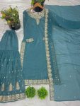 LATEST CRUNCHY SILK EMBROIDERY SEQUENCE WORK TOP SHARARA WITH DUPATTA PARTY WEAR WHOLESALE PRICE ETHNIC GARMENT (2)