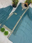 LATEST CRUNCHY SILK EMBROIDERY SEQUENCE WORK TOP SHARARA WITH DUPATTA PARTY WEAR WHOLESALE PRICE ETHNIC GARMENT (2)