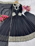 LATEST GEORGETTE EMBROIDERY SEQUENCE WORK GOWN BOTTOM WITH DUPATTA FESTIVE WEAR WHOLESALE PRICE ETHNIC GARMENT (8)