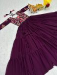 LATEST GEORGETTE SEQUENCE THREAD WORK GOWN FESTIVE WEAR WHOLESALE PRICE ETHNIC GARMENT (16)