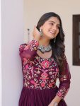 LATEST GEORGETTE SEQUENCE THREAD WORK GOWN FESTIVE WEAR WHOLESALE PRICE ETHNIC GARMENT (16)