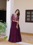LATEST GEORGETTE SEQUENCE THREAD WORK GOWN FESTIVE WEAR WHOLESALE PRICE ETHNIC GARMENT (16)