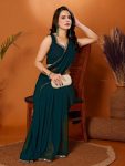 LATEST GEORGETTE SILK MIRROR WORK LACE BORDER SAREE WITH UNSTITCHED BLOUSE PARTY WEAR WHOLESALE PRICE ETHNIC GARMENT (3)