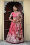 LATEST MANIPURI SILK PRINTED WITH CONTRAST BORDER WORK LEHENGA CHOLI WITH DUPATTA FESTIVE WEAR WHOLESALE PRICE ETHNIC GARMENT (3)