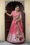 LATEST MANIPURI SILK PRINTED WITH CONTRAST BORDER WORK LEHENGA CHOLI WITH DUPATTA FESTIVE WEAR WHOLESALE PRICE ETHNIC GARMENT (3)