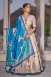 LATEST MANIPURI SILK PRINTED WITH CONTRAST BORDER WORK LEHENGA CHOLI WITH DUPATTA FESTIVE WEAR WHOLESALE PRICE ETHNIC GARMENT (3)