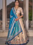 LATEST MANIPURI SILK PRINTED WITH CONTRAST BORDER WORK LEHENGA CHOLI WITH DUPATTA FESTIVE WEAR WHOLESALE PRICE ETHNIC GARMENT (3)