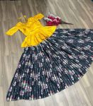 LATEST MONO SLUB EMBROIDERY THREAD WORK TOP LEHENGA FESTIVE WEAR WHOLESALE PRICE ETHNIC GARMENT (5)