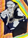 LATEST MUSLIN CODED EMBROIDERY AND ZARI WORK WITH LINING TOP BOTTOM WITH DUPATTA FESTIVE WEAR WHOLESALE PRICE ETHNIC GARMENT (3)