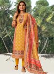 LATEST MUSLIN DIGITAL PRINTED TOP BOTTOM WITH DUPATTA YELLOW