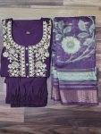 LATEST ROMAN SILK EMBROIDERY WORK TOP BOTTOM WITH DUOATTA FESTIVE WEAR WHOLESALE PRICE ETHNIC GARMENT (7)