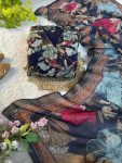 LATEST ROMAN SILK MILL PRINT FOIL WORK GOWN WITH DUPATTA FESTIVE WEAR WHOLESALE PRICE ETHNIC GARMENT (16)