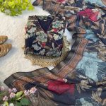 LATEST ROMAN SILK MILL PRINT FOIL WORK GOWN WITH DUPATTA FESTIVE WEAR WHOLESALE PRICE ETHNIC GARMENT (16)