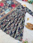 LATEST ROMAN SILK MILL PRINT FOIL WORK GOWN WITH DUPATTA FESTIVE WEAR WHOLESALE PRICE ETHNIC GARMENT (16)