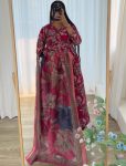 LATEST ROMAN SILK MILL PRINT FOIL WORK GOWN WITH DUPATTA FESTIVE WEAR WHOLESALE PRICE ETHNIC GARMENT (5)